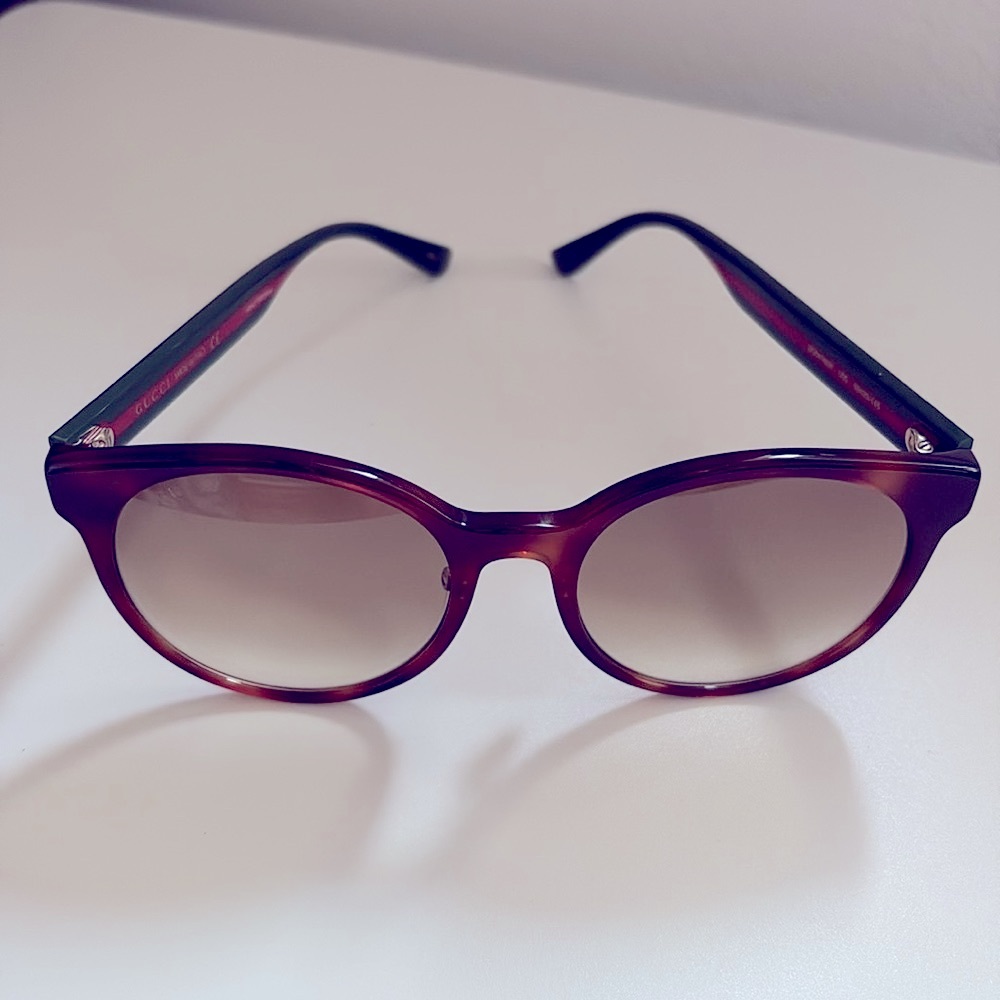 NEW [Gucci] Authenticated Luxury Round Sunglasses in Tortoiseshell/Green Acetate - Picture 7 of 15